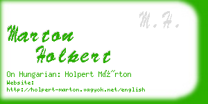 marton holpert business card